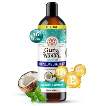 GuruNanda Cocomint Oil Pulling with Essential Oils and Vitamins - 16 oz
