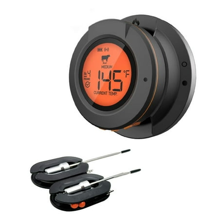 

Smart Wireless BBQ Thermometer with 2 Probes - Monitor Meat and Oven Temp