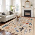 thumbnail image 2 of Large Area Rugs for Living Room Bedroom, Nautical Coastal Animals 8'x10' Rug Washable Carpet Runner Indoor Outdoor, Vintage Ocean Marine Life Brown Non Slip Floor Mats Rug for Kitchen, Patio, 2 of 8