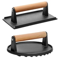 2Pcs Cast Iron Grill Press