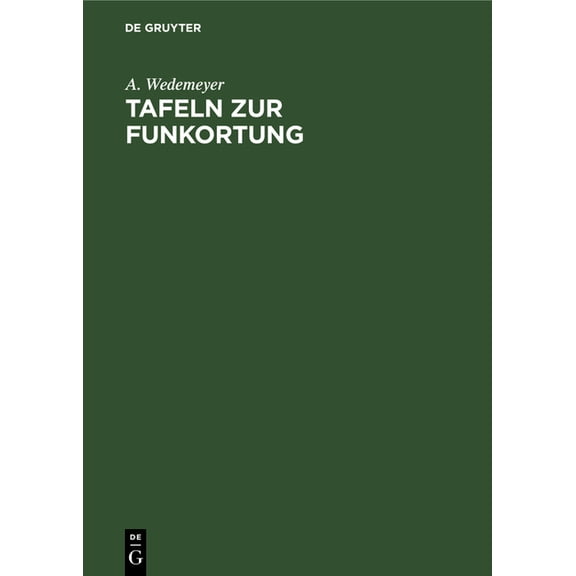 Tafeln Zur Funkortung, (Hardcover)