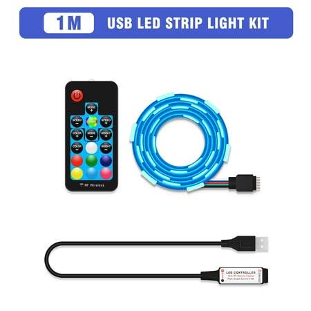 

Atopoler 0.5M/1M2M3M4M 5050RGB TV Background Light LED Strip-Mini RF17 Button + Remote Control
