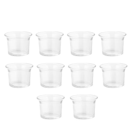 UNOMOR Glass Tealight Candle Holders Set of 10 Transparent Votive Candle Containers for Decorative Use