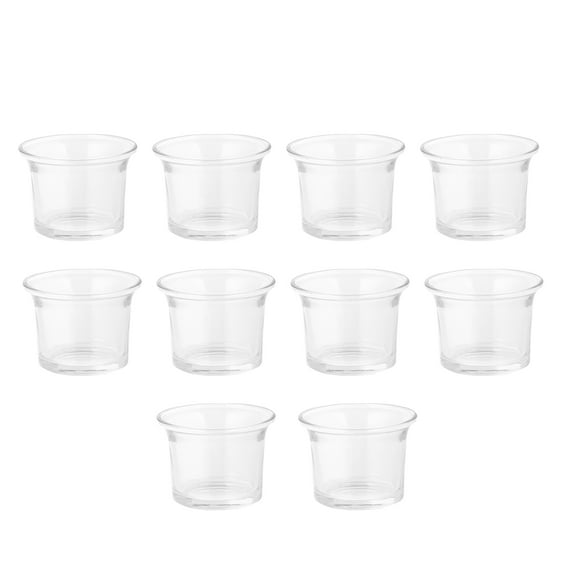 UNOMOR Glass Tealight Candle Holders Set of 10 Transparent Votive Candle Containers for Decorative Use