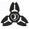 Fidget Spinner Tri-Spinner Black Aluminum Metal Chihuahua Heart