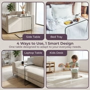 Lavish Home Acrylic Side Table, Multipurpose C Shaped End Table, Laptop Lap Desk, Modern Acrylic Furniture for Living Room, Bedroom and Office