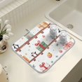 thumbnail image 4 of Yayeee Dish Drying Mat for Kitchen Counter 18" x 24" Microfiber Super Absorbent Coffee Decorative Pad, Christmas Box Train, 4 of 9