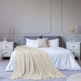 thumbnail image 4 of Cotton Blanket Decorative Cable Knitted Throw Soft Knit Blankets Beige Full(70" x 78"), 4 of 9