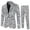 Grey, variant on Penkiiy Blazer Set for Men Men Casual Slim Fit Single Button Printed Long Sleeve Coat Trousers Two Piece Suit Gray Blazer