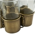 thumbnail image 4 of DecMode 8" Adjustable Bottle Gold Metal Vase with Clear Glass Bottles, 4 of 11