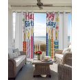 thumbnail image 6 of Happy Birthday Blackout Curtains for Bedroom Living Room Darkening Curtains 63 Inches Long Colorful Candle Stars Window Curtain 2 Panels Set Thermal Insulated Window Treatment Grommet Drapes 42"x63", 6 of 9