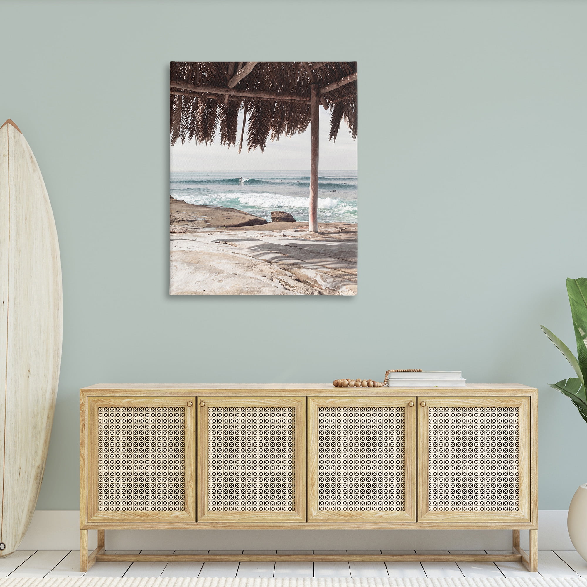 Stupell Industries Tropical Beach Canopy Landscape Painting Gallery Wrapped Canvas Art Print Wall Art, 36 x 48
