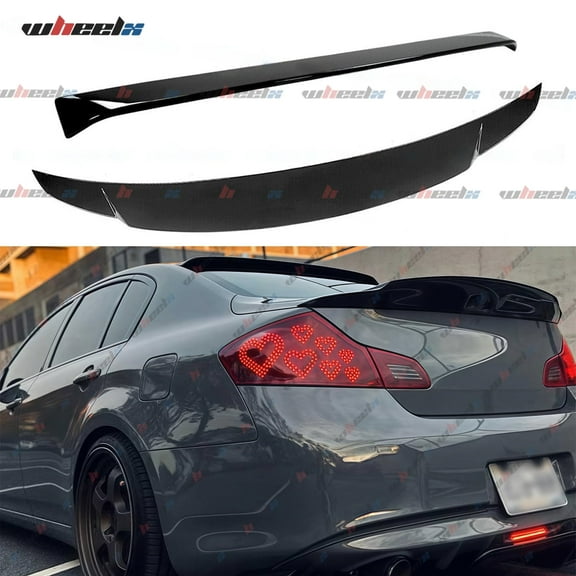 Rear Trunk Spoiler & Roof Top Wing Compatible with 2007-2015 Infiniti G35 G25 G37 Q40,Duckbill High Kick Trunk Tail Deck Lid Wing Lip Fits for 4-Door (Glossy Black)