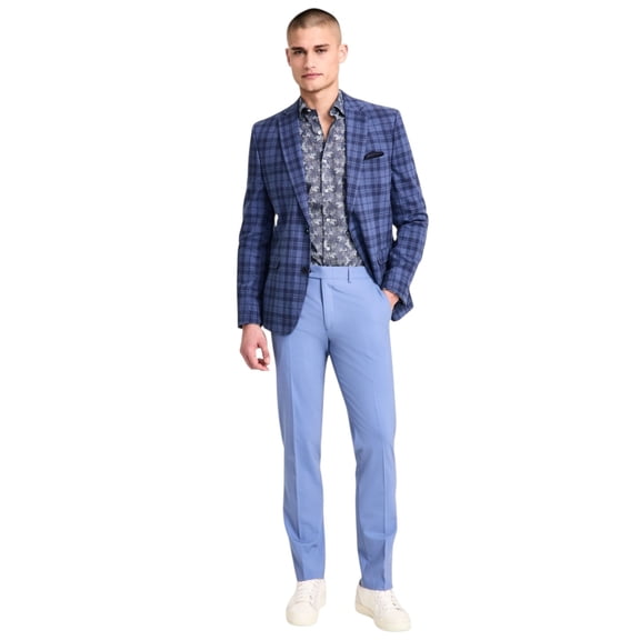 Bar Iii Mens Slim fit Suit Jacket Blazer 40 S Blue Plaid