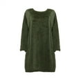 thumbnail image 6 of IROINNID Sweater Dress for Women Strapless Sweater Dress Loose Crew-neck Plush Sweater Long-sleeve Dress Discount,Olive Green, 6 of 6