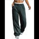 thumbnail image 3 of Pantalones Anchos y Holgados para Mujer, Estilo Palazzo Harén, Informales, A Rayas, con Cintura Elástica y Bolsillos Verde Oscuro XXL, 3 of 7