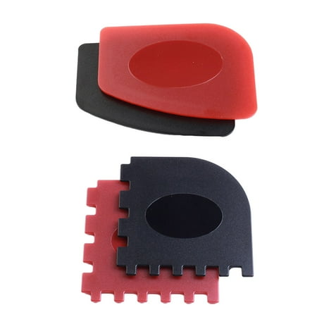 

4Pcs Plastic Grill Pan Scrapers Practical Cookware Cleaning Tools (Black Red)