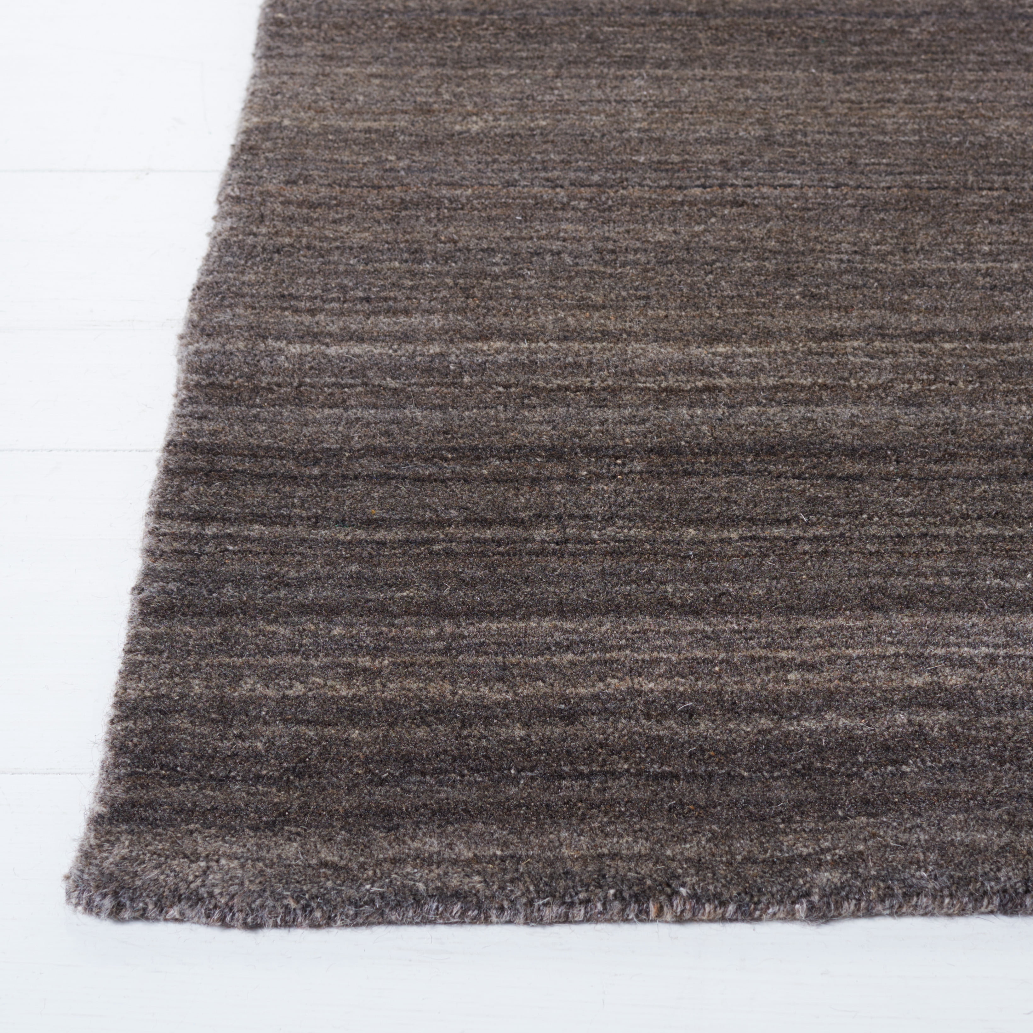 SAFAVIEH Himalaya Vince Overdyed Striped Wool Area Rug, Charcoal, 9' x 12'