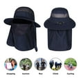 thumbnail image 3 of Men Women Fishing Hiking Flap Caps Quick Dry 360 Degree Sunshade UV Protection Removable Face Mask Ear Neck Cover Outdoor Caps, 3 of 9