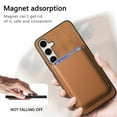 thumbnail image 4 of Allytechgroup 2 in 1 Detachable Wallet Case for Samsung Galaxy A06, [Thin & Light] [Compatible with MagSafe] Luxury PU Leather Card Holder Soft Bumper Shockproof Anti-Scratch Magnetic Case, Brown, 4 of 12