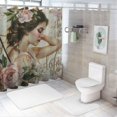 thumbnail image 7 of Orinice Flowers Bathroom Decor Set - Colorful Luxurious Graphic Print Polyester Fabric Shower Curtain Set with Hooks 69x72, 7 of 7