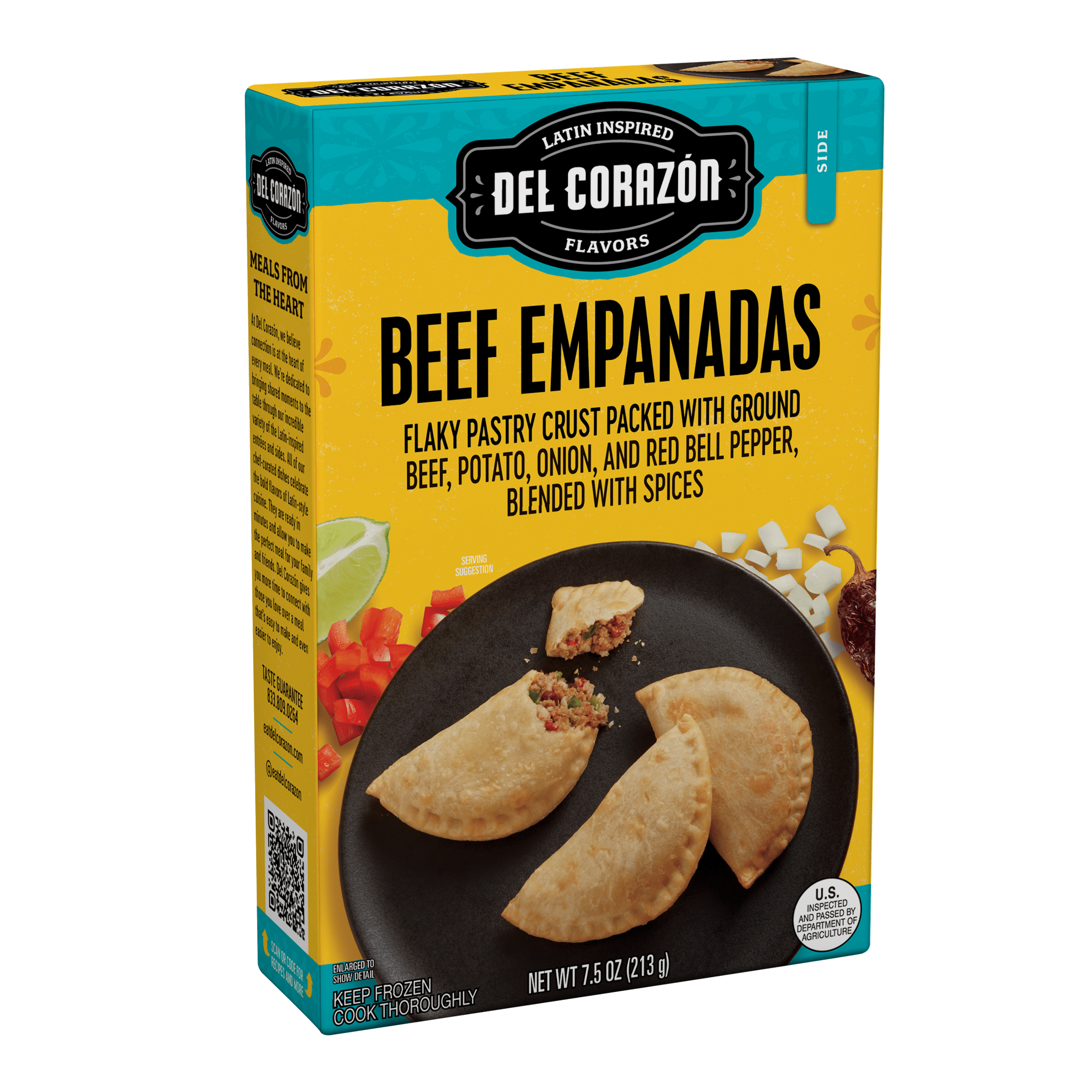 Del Corazón Beef Empanadas, 7.5 oz (Frozen)