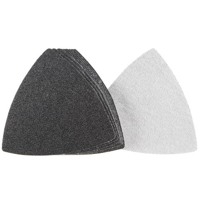 Unique Bargains Triangular Sandpaper Hook and Loop Fit 3-1/2' Oscillating Multi-Tool Silicon Carbide for Wet/Dry 80 Grit 10pcs