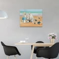thumbnail image 4 of Beach Sea Turtle Wall Art Coastal Ocean Pictures Wall Decor Nautical Seascape Canvas Paintings Modern Artwork Home Decoration for Bathroom Living Room Bedroom Office Framed 16"x12", 4 of 6