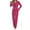 Hot Pink, variant on QHFBli Womens Ribbed Knit Pajama Sets 2 Piece Lounge Set Long Sleeve Button Down Pjs Sleepwear Set with Pockets