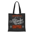 thumbnail image 1 of LADDKE Canvas Tote Bag Biker Motorcycle Chopper Vintage Garage Logotype Motorbike White Antique Reusable Shoulder Grocery Shopping Bags Handbag, 1 of 1