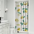 thumbnail image 2 of Lemon Print Shower Curtain 36x72, Yellow Fruit Floral Design for Vacation Bathroom, Quick-Dry Polyester with Hooks, 2 of 5