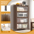 thumbnail image 2 of 57'' Tall Walnut Metal Cabinet  4 Flip Doors Ample Storage for Bedroom Office Entryway, 2 of 10