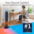 thumbnail image 2 of Lasko FH610 Black 1500W 3 Speed, Oscillating, Remote Tower Fan and Ceramic Space Heater, 2 of 17