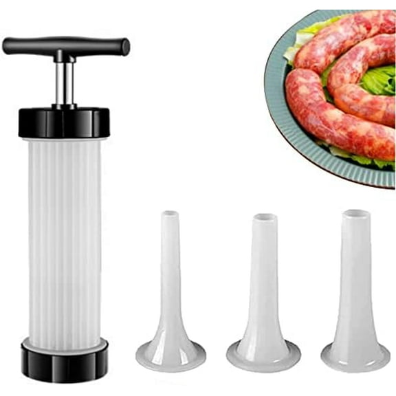 Sausage Stuffer - Homemade Manual Sausage Maker, Fast Meat Filling Machine, Food Grade Kitchen Sausage Stuffer Tool for Household Use (3 Stuffing Tubes)$$Home Decor, Kitchen, & Other