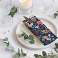 thumbnail image 3 of Cloth Napkins Set of 8 - 20x20 Inches, Navy Blue Flowers Washable Reusable Table Napkins, Spring Vintage Floral Leaves Farmhouse Soft & Absortbent Dining Napkin for Party Wedding Hotel Restaurant, 3 of 8