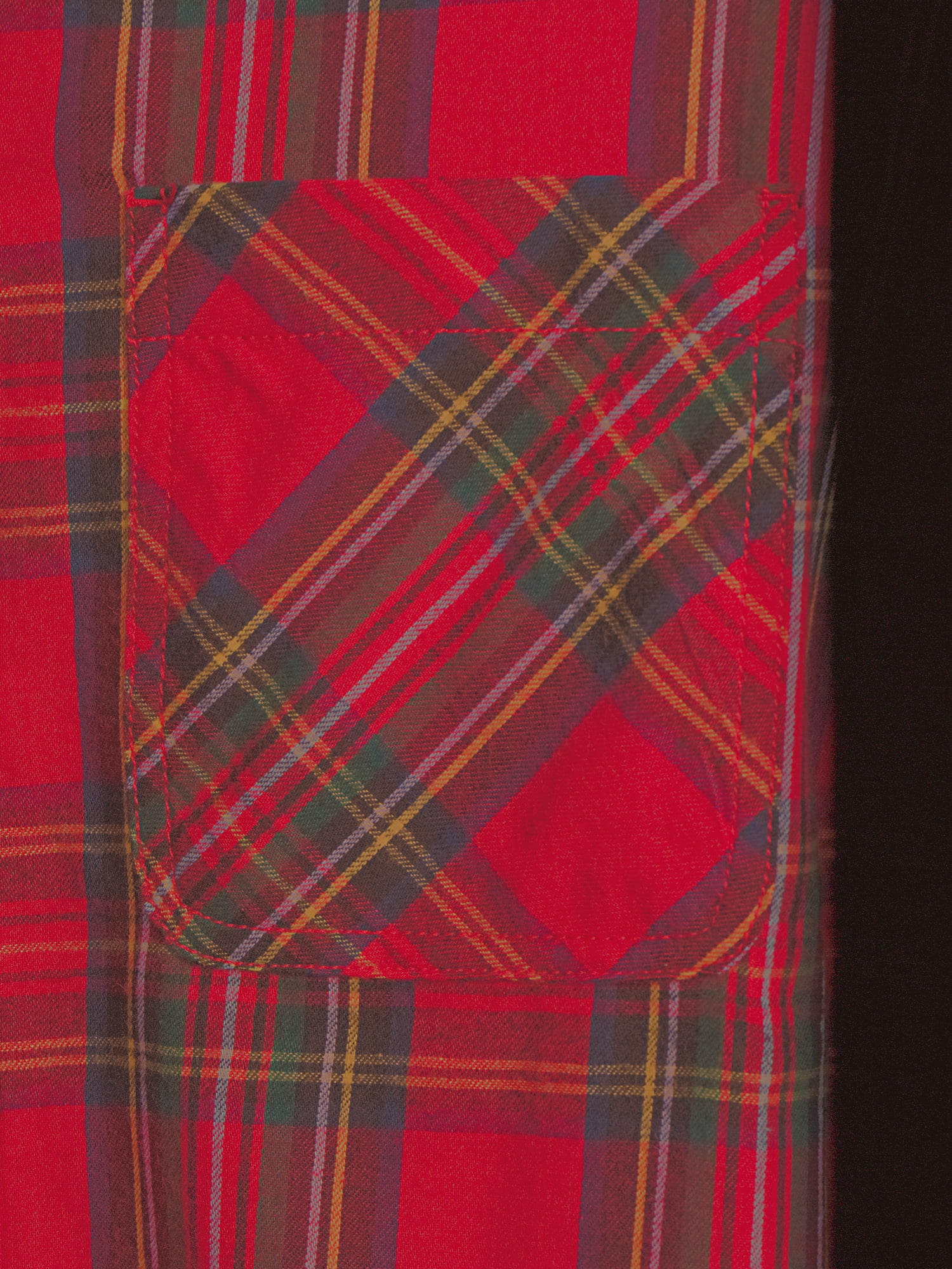 Time and Tru Women's Plaid Flannel Button Front Shirt