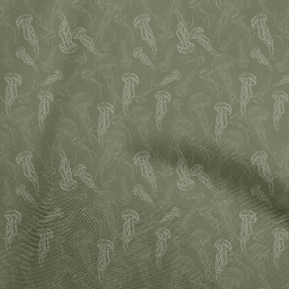 oneOone Polyester Spandex Olive Green Fabric Sea Craft Projects Decor Fabric Printed By The Yard 56 Inch Wide