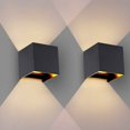 thumbnail image 1 of Juego de 2 apliques de pared de 12 W LED para dormitorio, diseño moderno, lámpara ajustable hacia arriba y hacia abajo, accesorios de iluminación de aluminio, aplique de pared LED negro, 1 of 4