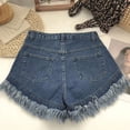 thumbnail image 3 of Pantalones Cortos Vaqueros Holgados Con Borlas Y Botones Y, 3 of 6