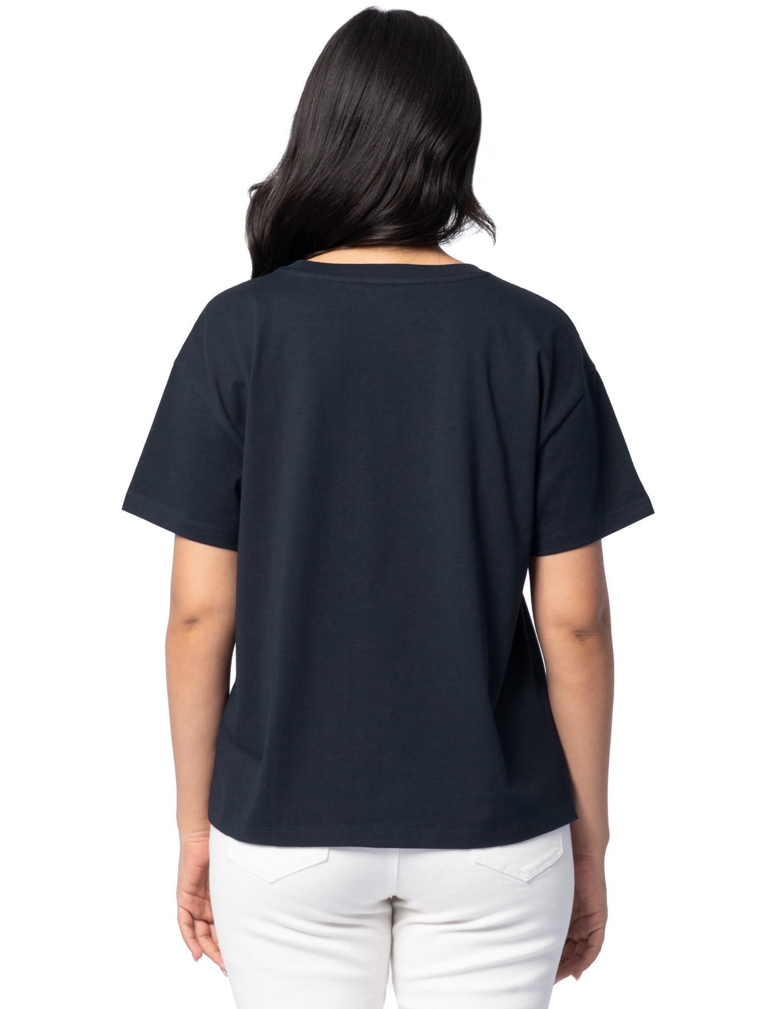 Time and Tru Women's Short Sleeve Boyfriend Pocket T-Shirt, XS-XXXL