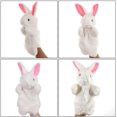 thumbnail image 3 of KAIYANG Marionetas de rol de conejito Marionetas de mano de conejo de peluche Juguetes de peluche de animales de Pascua (marrón) Blanco, 3 of 5