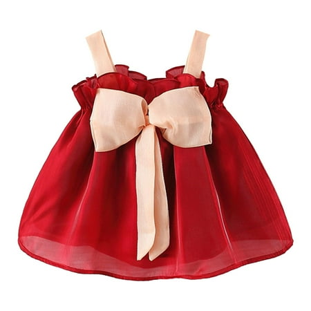 

Toddler Girls Sleeveless Sundress Bowknot Princess Dress Lovely Sweet Kids Dance Party Dresses Clothes