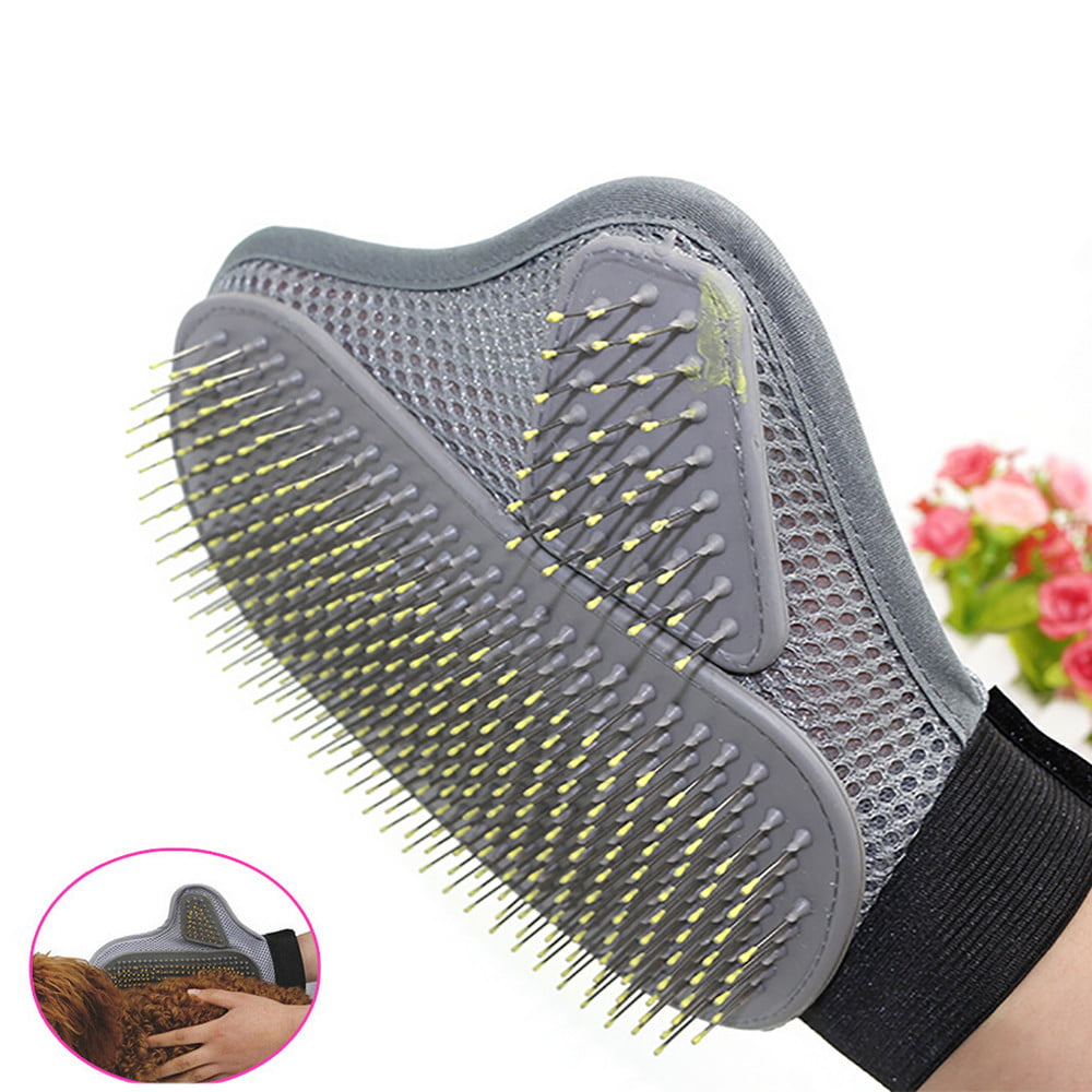 Gentle Deshedding Brush Glove for Dogs / Cats / Horses with Long & Short Fur Hair Removing Mitts Pet Grooming Glove 1 Pair 2pcs