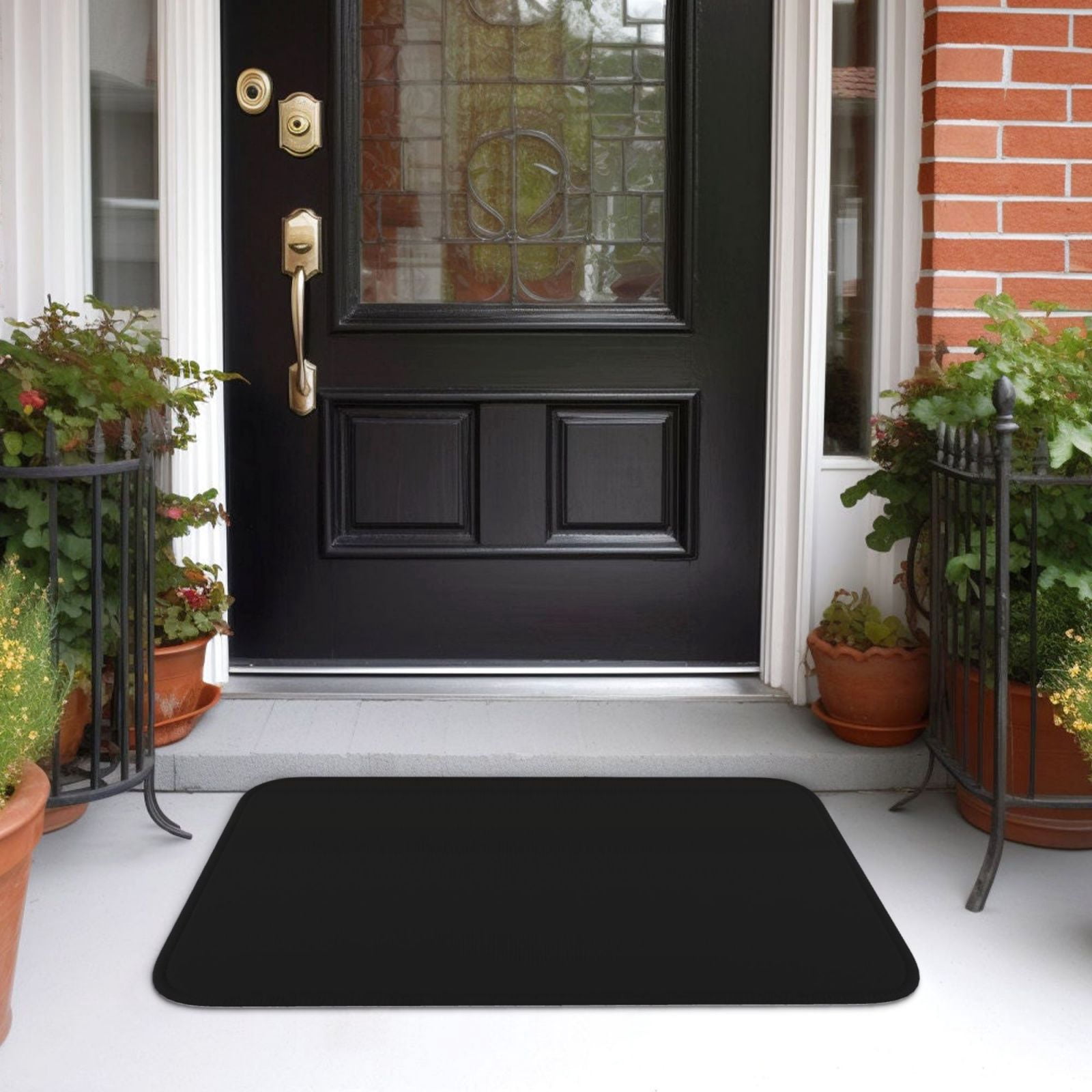 Vsdgher Black Hem Mat 40x60 - Multipurpose Doormat for Indoor & Outdoor Use - Welcome Your Guests with our Entrance Mat