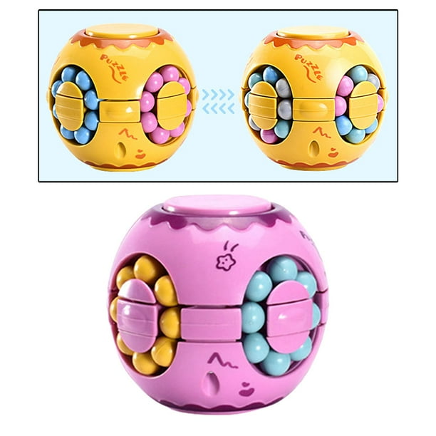 de frijoles mágicos, juguete giroscopio de de rompecabezas con punta de para niños, juguetes educativos de rompecabezas de Teaser Rosa Hugo Cubo giratorio de frijoles