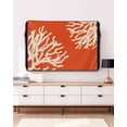 thumbnail image 3 of Outdoor TV Cover 60 to 65 Inch Weatherproof, Nautical Coastal Waterproof TV Screen Protector for Outside Decor with Zipper and Pocket 58"L x 37"H , Ocean Coral Print Orange White, 3 of 7