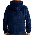 thumbnail image 3 of Dwelliawo Sherpa Hoodie Men Warm Fleece Jackets Zip Up Hooded Hooded Sweatshirts Long Sleeve Sherpa Lined Coat with Hood Dark Blue S, 3 of 5
