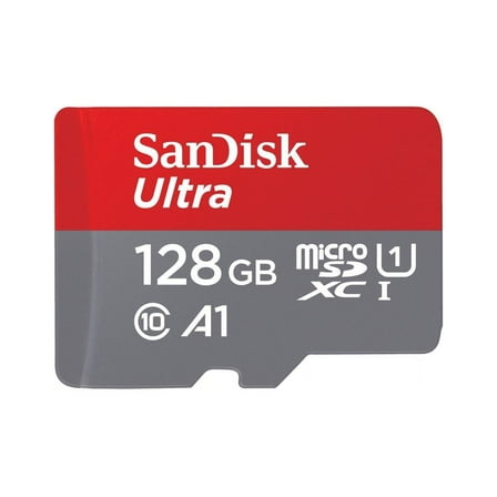 SanDisk 128GB Ultra microSDXC A1 UHS-I/U1 Class 10 Memory Card with Adapter, Speed Up to 140MB/s (SDSQUAB-128G-GN6MA)