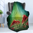 thumbnail image 4 of Mushroom Soft Flannel Fleece Blanket, Dark Forest with Mushrooms Adventure Misty Mysterious Wizard Witch Magic, Cozy Plush for Indoor and Outdoor Use, 50" x 60", Sea Green Red Cream, by Ambesonne, 4 of 5