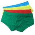 thumbnail image 3 of Calzoncillos de modal para hombre, para niños, con bolsa convexa, antidebilidad, cintura baja, color sólido, pantalones cortos simples, color rojo, 3 of 5